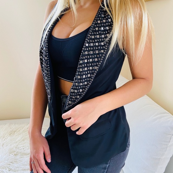 PJK Patterson J. Kincaid Jackets & Blazers - PJK Patterson J. Kincaid Women Black Tuxedo Vest